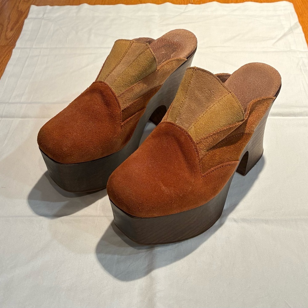 Free People Suede Platform Clogs
